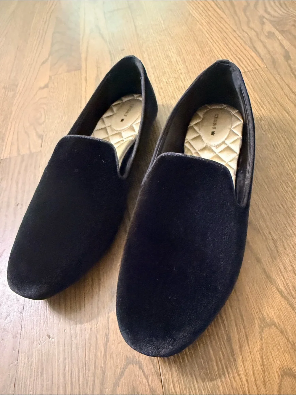 Birdies The Starling Black velvet loafers Slip-On Flats Women’s 11